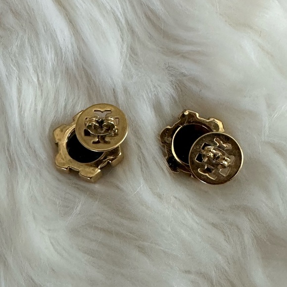 Tory Burch Gold and Tortoise Stud Earrings - Picture 3 of 4